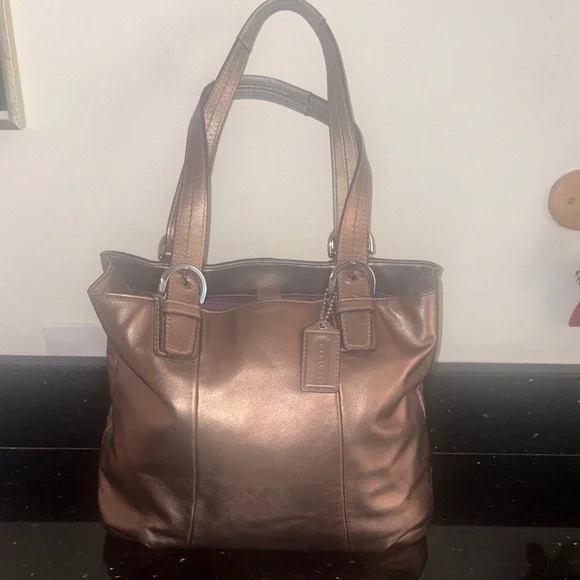 Coach Soho North South Leather Tote Shoulder Bag. Shimmering Bronze in EUC. - Picture 2 of 12